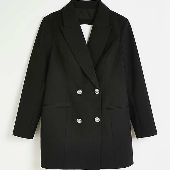 NWT Petite Black Embellished Blazer Dress - Picture 4 of 4